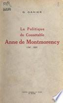 La politique du connétable Anne de Montmorency (1547-1559)