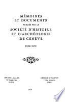 La Population de Genève du seizième au début du dix-neuvième siècle