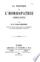 La pratique de l'homoeopathie simplifiée