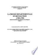 La Presse départementale en révolution: Bibliographie historique et critique