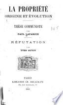 La propriété, origine et évolution