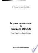 La prose romanesque de Ferdinand Oyono