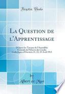 La Question de l'Apprentissage