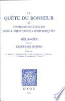 La quête du bonheur et l'expression de la douleur dans la littérature et la pensée françaises