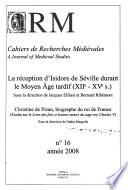 La réception d'Isidore de Séville durant le Moyen Âge tardif (XIIe-XVe s.)