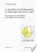 La réception de Shakespeare en Allemagne de 1815 à 1850