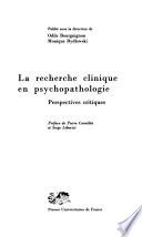 La recherche clinique en psychopathologie