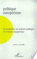 La recherche en science politique et l'Union européenne