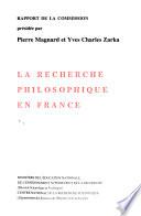 La Recherche philosophique en France