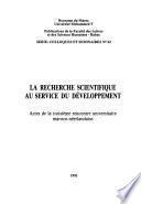 La recherche scientifique au service du développement
