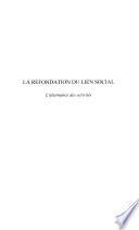 LA REFONDATION DU LIEN SOCIAL
