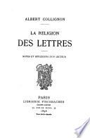 La religion des lettres