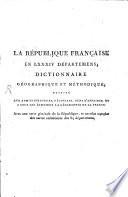 La république française en LXXXIV départemens