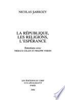 La république, les religions, l'espérance