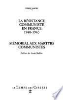 La résistance communiste en France, 1940-1945