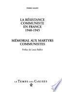 La résistance communiste en France, 1940-1945