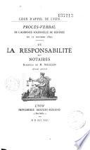 La Responsabilité des Notaires