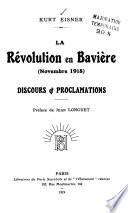 La révolution en Bavière (Novembre 1918)