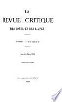 La Revue critique des idées et des livres