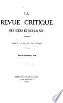 La Revue critique des idées et des livres