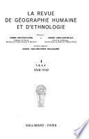 La Revue de géographie humaine et d'ethnologie