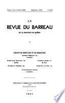 La Revue du Barreau de la province de Québec