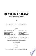 La Revue du Barreau de la province de Québec