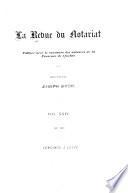 La revue du notariat