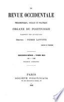 La Revue occidentale philosophique, sociale et politique