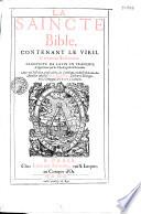 La Saincte Bible... traduicte en François par les Théologiens de l'Université de Louvain