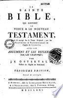 La Sainte Bible avec des réflexions par J.F. Ostervald