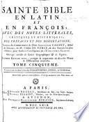 La Sainte Bible en latin et en françois