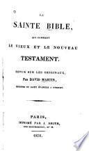 La Sainte Bible