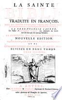 La sainte bible trad. en francois avec des notes litterales tirees des saints peres, etc