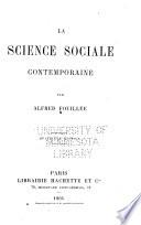 La science sociale contemporaine