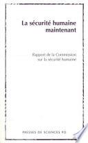 La sécurité humaine maintenant
