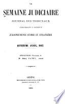 La Semaine judiciaire
