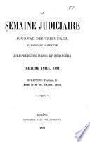 La Semaine judiciaire