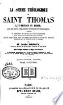 La somme théologique de saint Thomas d'Aquin