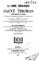 La Somme théologique de Saint Thomas