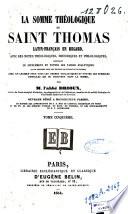 La somme théologique de Saint Thomas