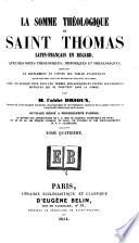 La Somme théologique de Saint Thomas