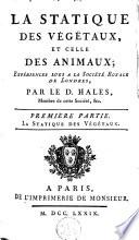 La statique des végétaux, et celles des animaux