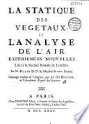 La Statique des végétaux et l'analyse de l'air