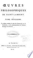 La suite du Commentaire sur le catéchisme et le commencement de l'Analyse historique de la société