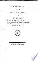 La Theorie des Jeux de Hasard