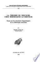La théorie du discours chez Hermogène le rhéteur