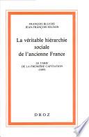 La véritable hiérarchie sociale de l'ancienne France