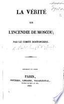 La Verité sur l'Incendie de Moscou