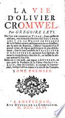 La vie d'Olivier Cromwell [tr. by J. Le Pelletier] 2 tom. [in 4].